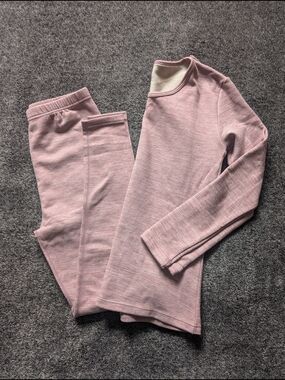 Bundle - Cozy Long-Sleeve Thermal Pajama Set - Soft Light Pink